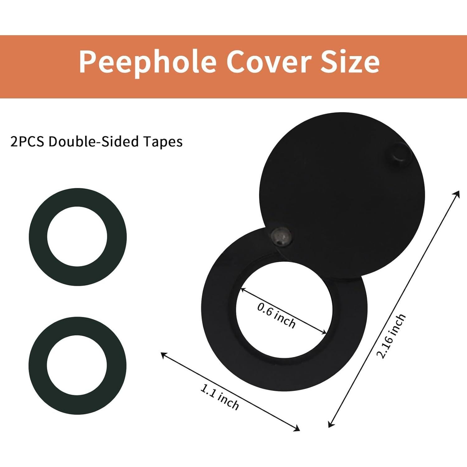 Cubierta de Mirilla de Latón HARDHAWK para Puerta Negra