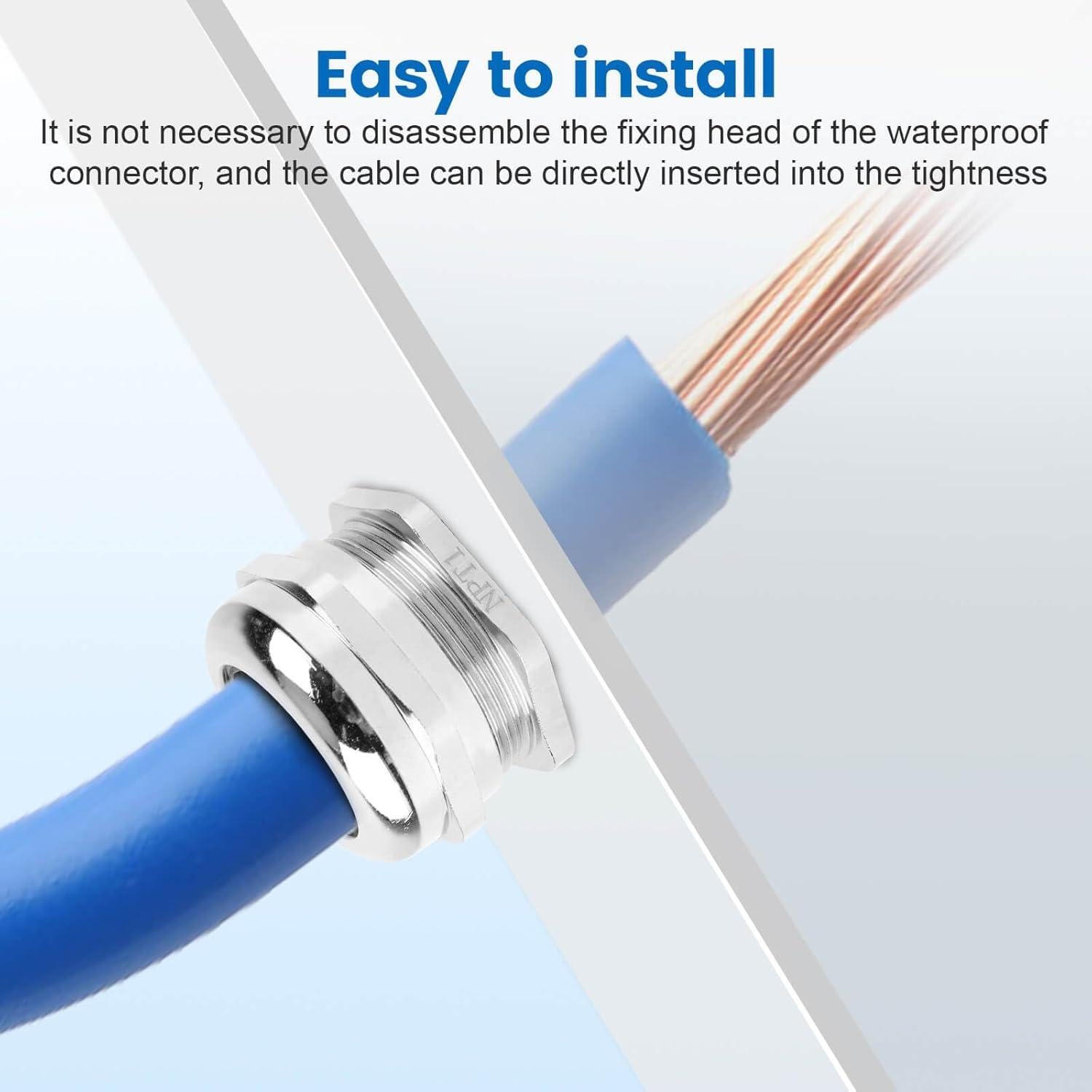 2 Pcs Cable Gland IP68 Ajustable Cobre Niquelado 18-25mm