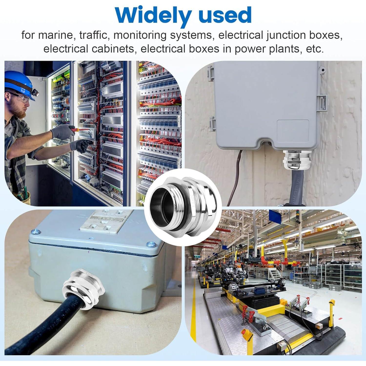 2 Pcs Cable Gland IP68 Ajustable Cobre Niquelado 18-25mm