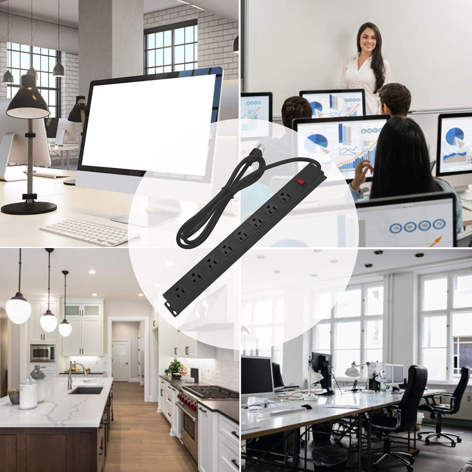 Regleta de Alimentación HHSOET 8 Salidas Metal Montable 1m