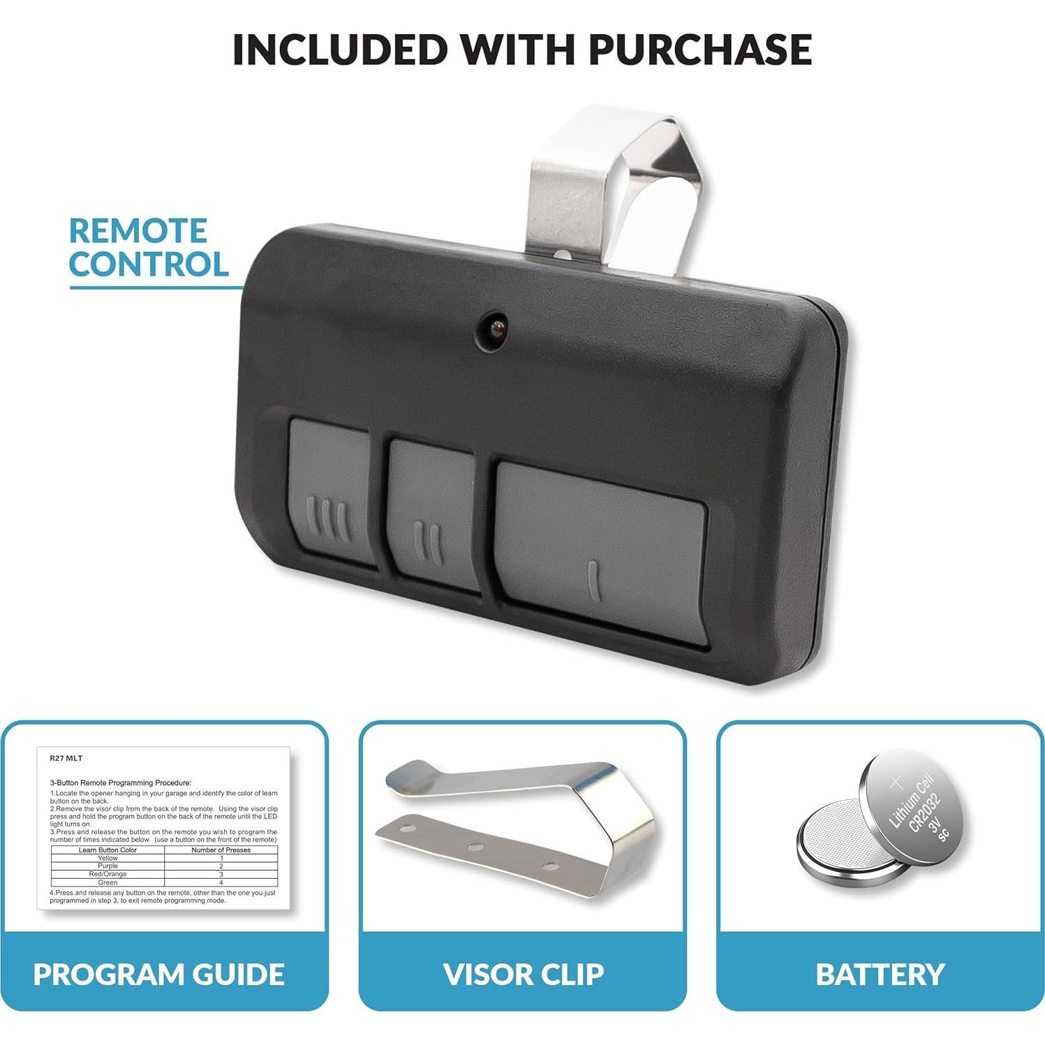 Control Remoto de Garaje Garage2Go GD R27 MLT 3B-X2 - 2 Paquete