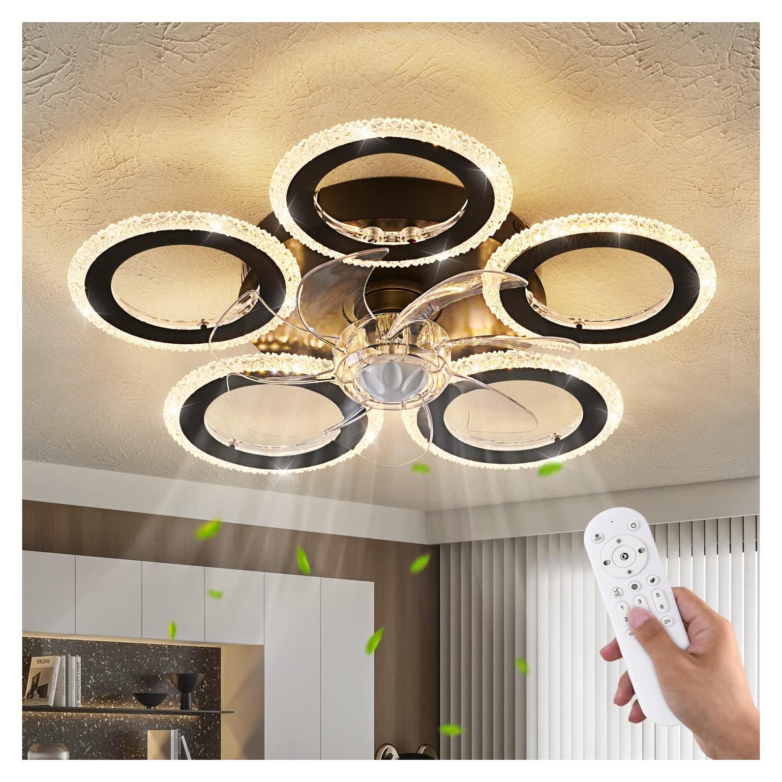 Ventilador de Techo Dalouguan 20" con Luz y Control Remoto