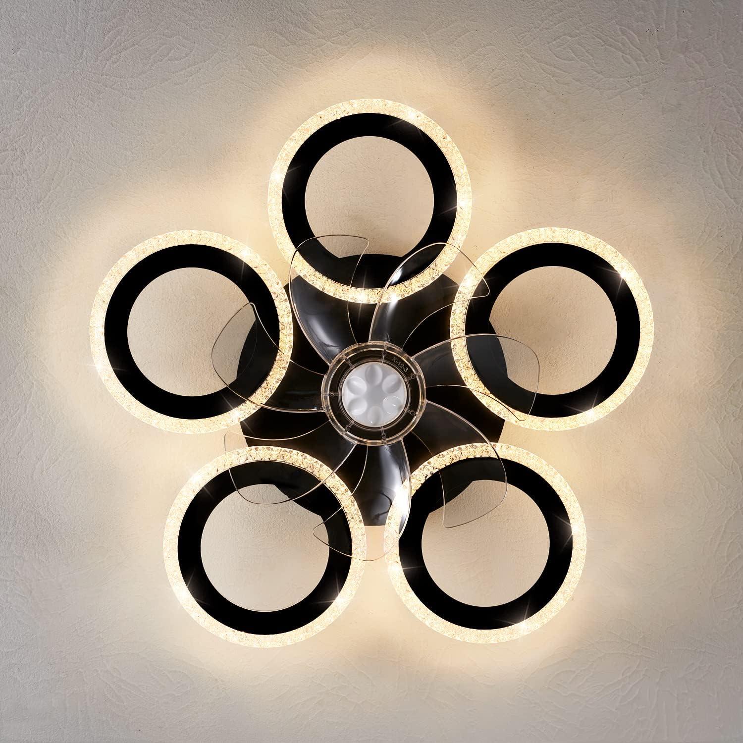 Ventilador de Techo Dalouguan 20" con Luz y Control Remoto