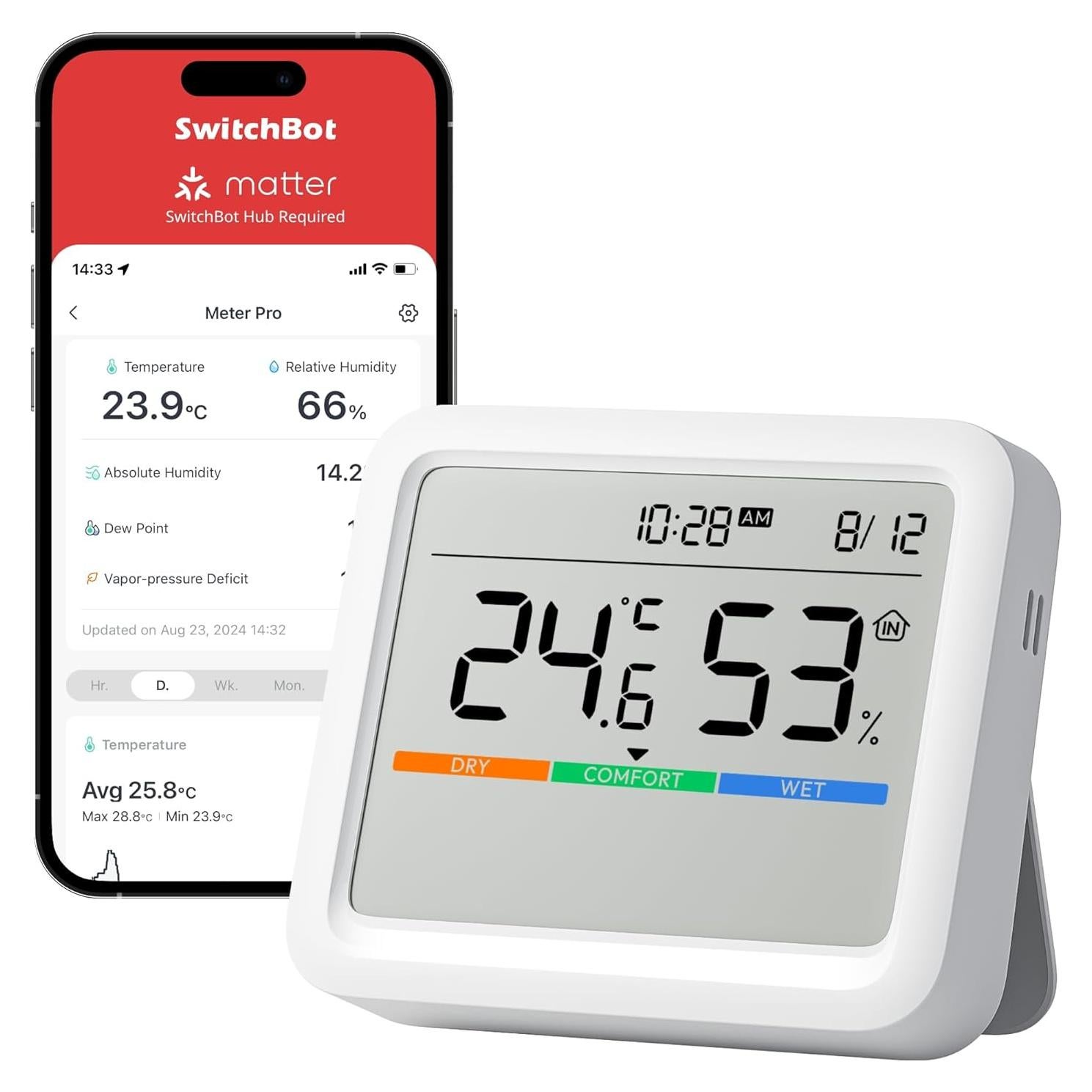 Higrómetro y Termómetro Digital SwitchBot Meter Pro - Control App Bluetooth