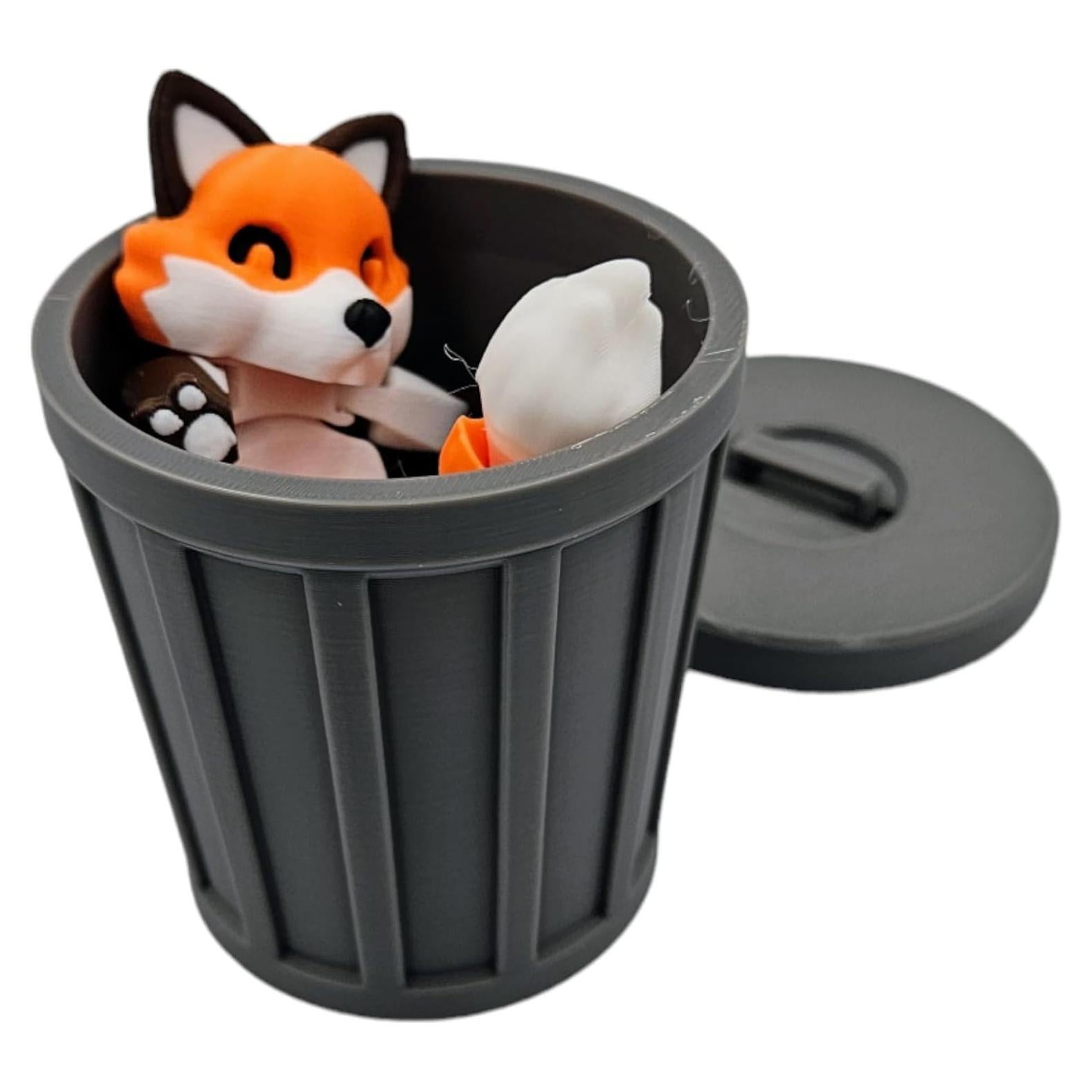 Racoon Articulado ZZ Life TRASH-FOX con Basurero 3D