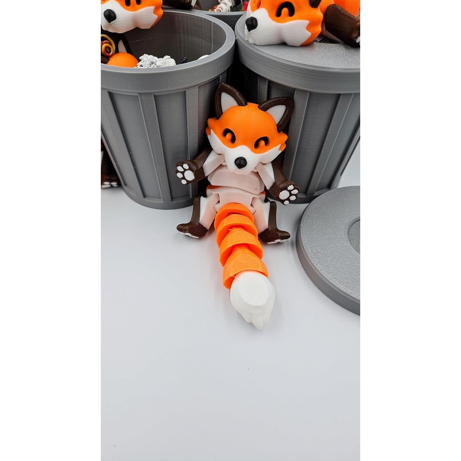 Racoon Articulado ZZ Life TRASH-FOX con Basurero 3D