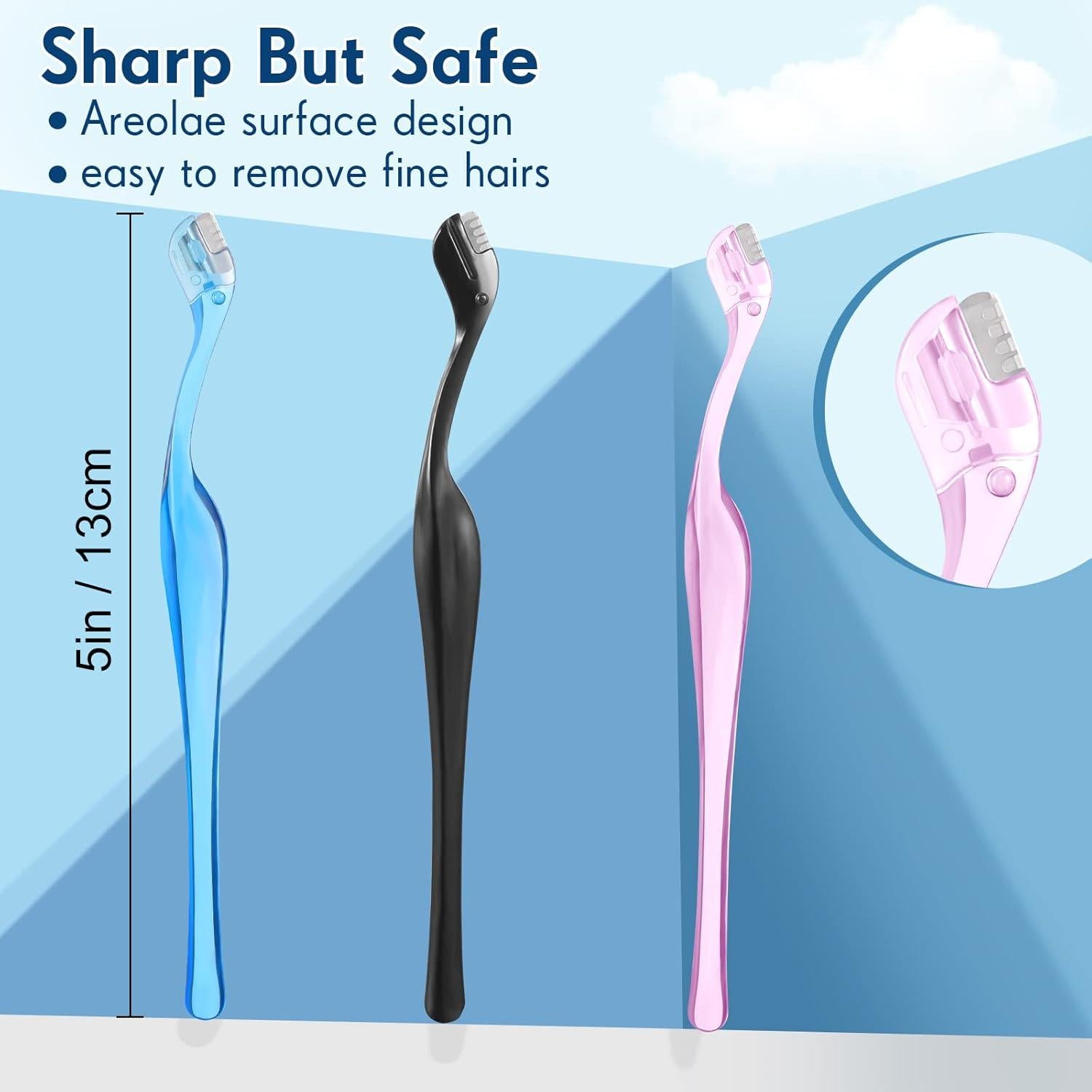 6 Piezas Afeitadoras Faciales para Mujeres Honoson - Azul, Rosa, Negro