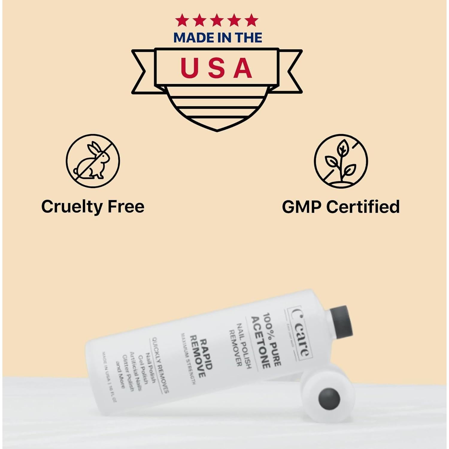 Removedor de Esmalte de Uñas Acetona 100% Pura C Nailcare 236.6 ml