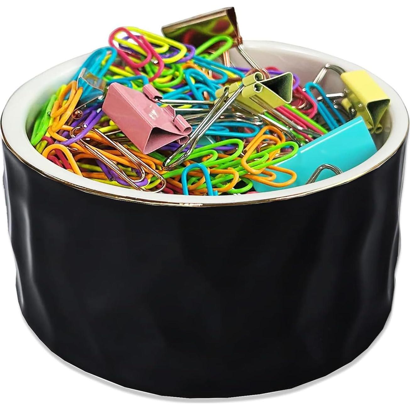 Soporte para Clips de Papel Cerámico HOMSUN Negro 9.5cm