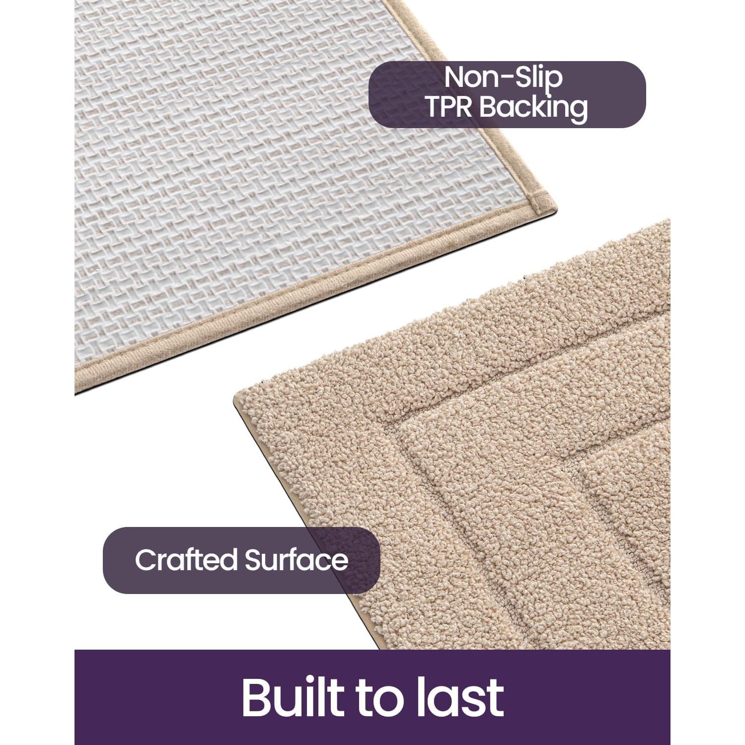 Alfombra de Baño DEXI 61x41 cm Antideslizante Beige