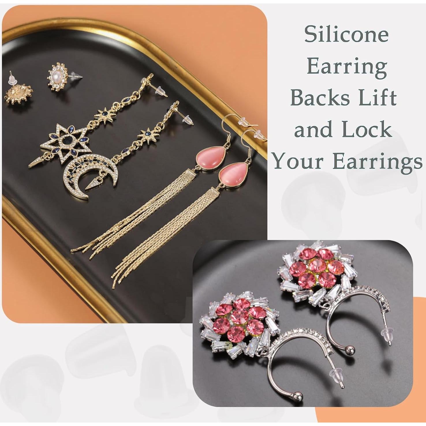 Respaldos de Pendientes de Goma Suave KuLaLa 200PCS Transparentes