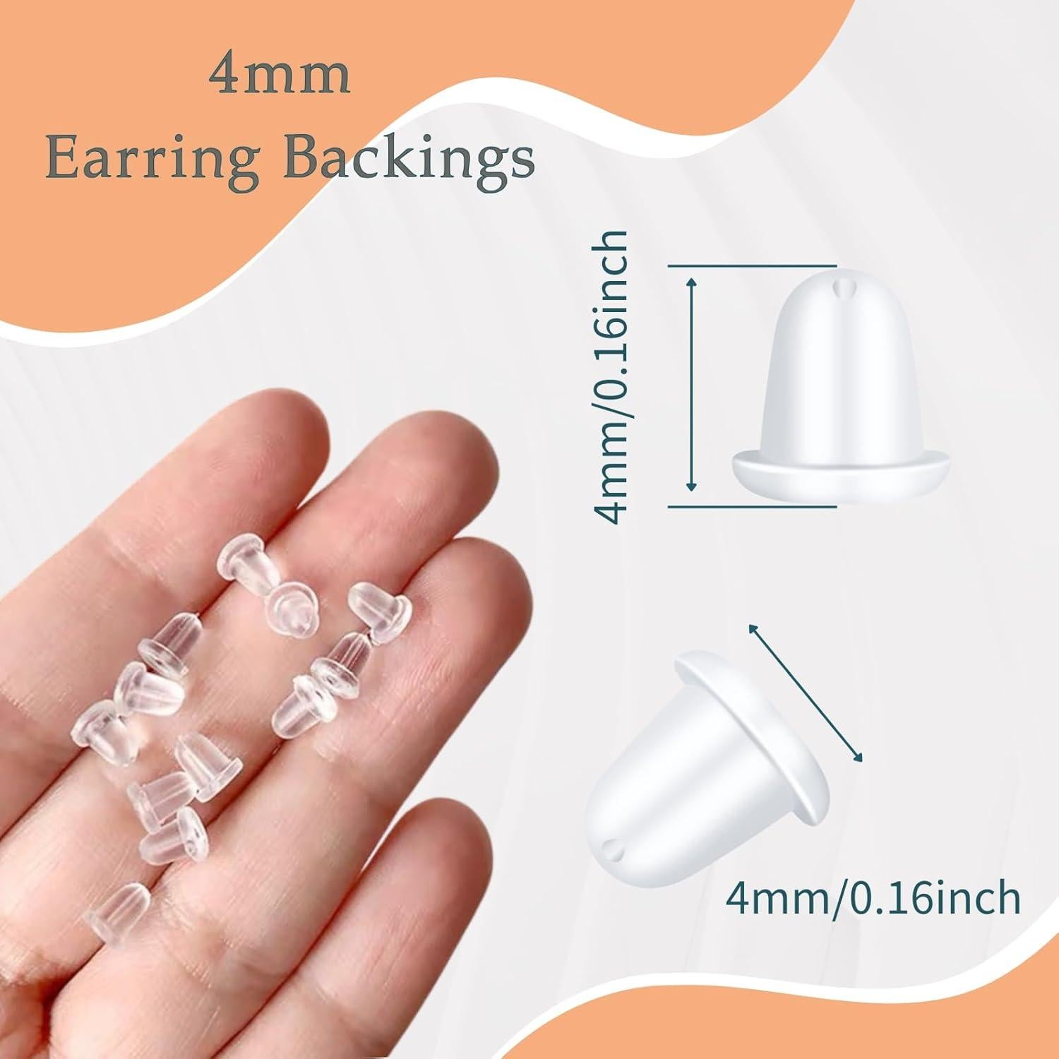 Respaldos de Pendientes de Goma Suave KuLaLa 200PCS Transparentes