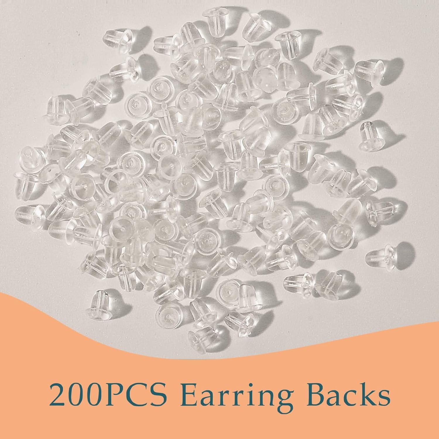Respaldos de Pendientes de Goma Suave KuLaLa 200PCS Transparentes