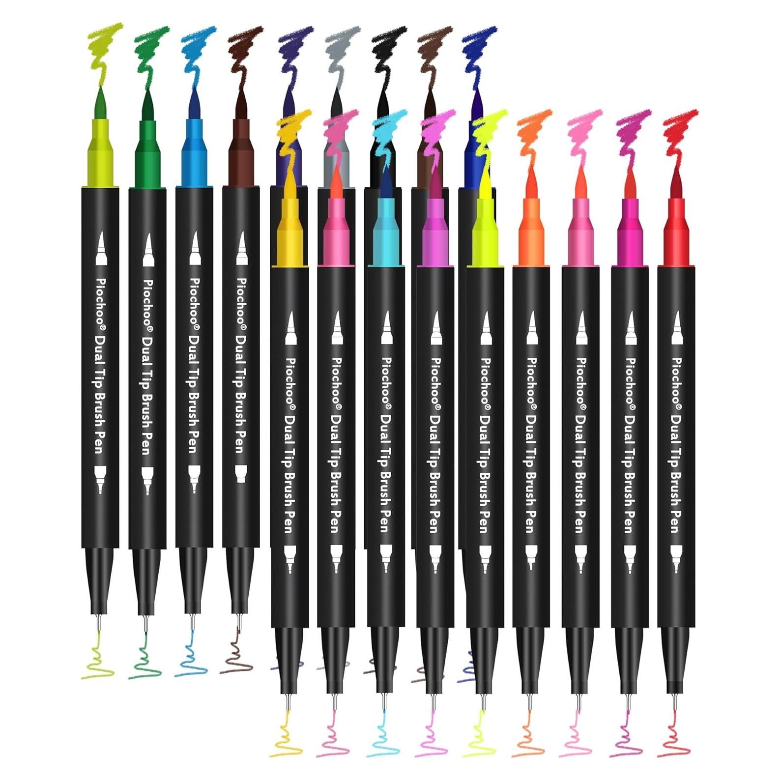 Marcadores de Doble Punta Piochoo 18 Colores No Tóxicos