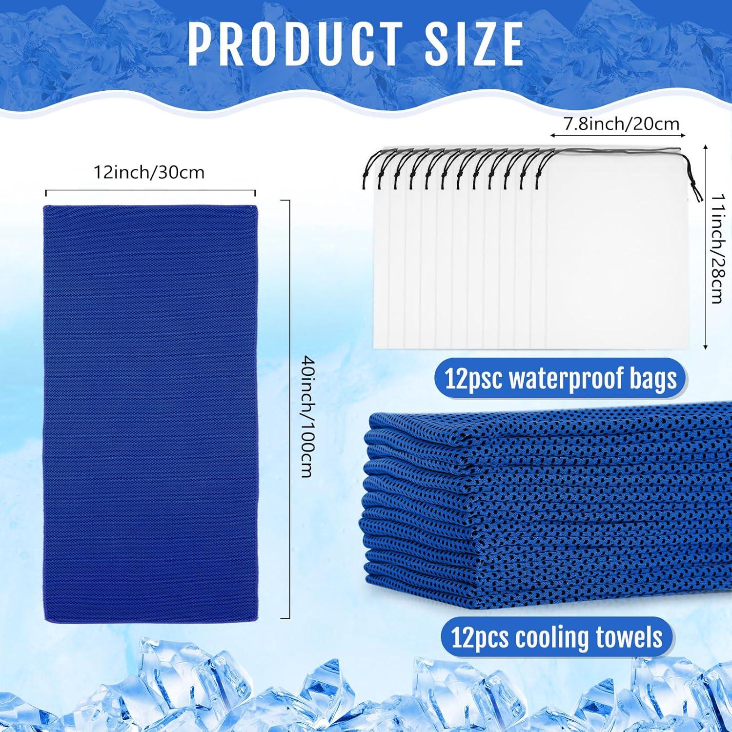 Toallas Refrigerantes Hosuly 12 Pcs 30x102 cm para Gimnasio