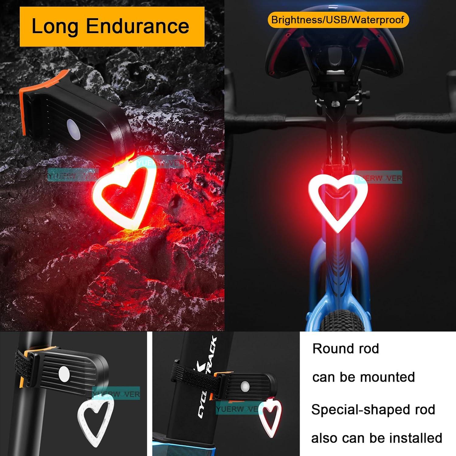 Luz Trasera LED Recargable YUERWOVER para Bicicleta IPX5