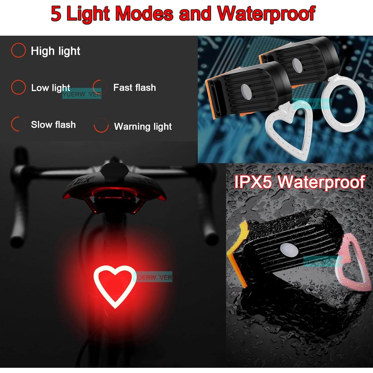 Luz Trasera LED Recargable YUERWOVER para Bicicleta IPX5