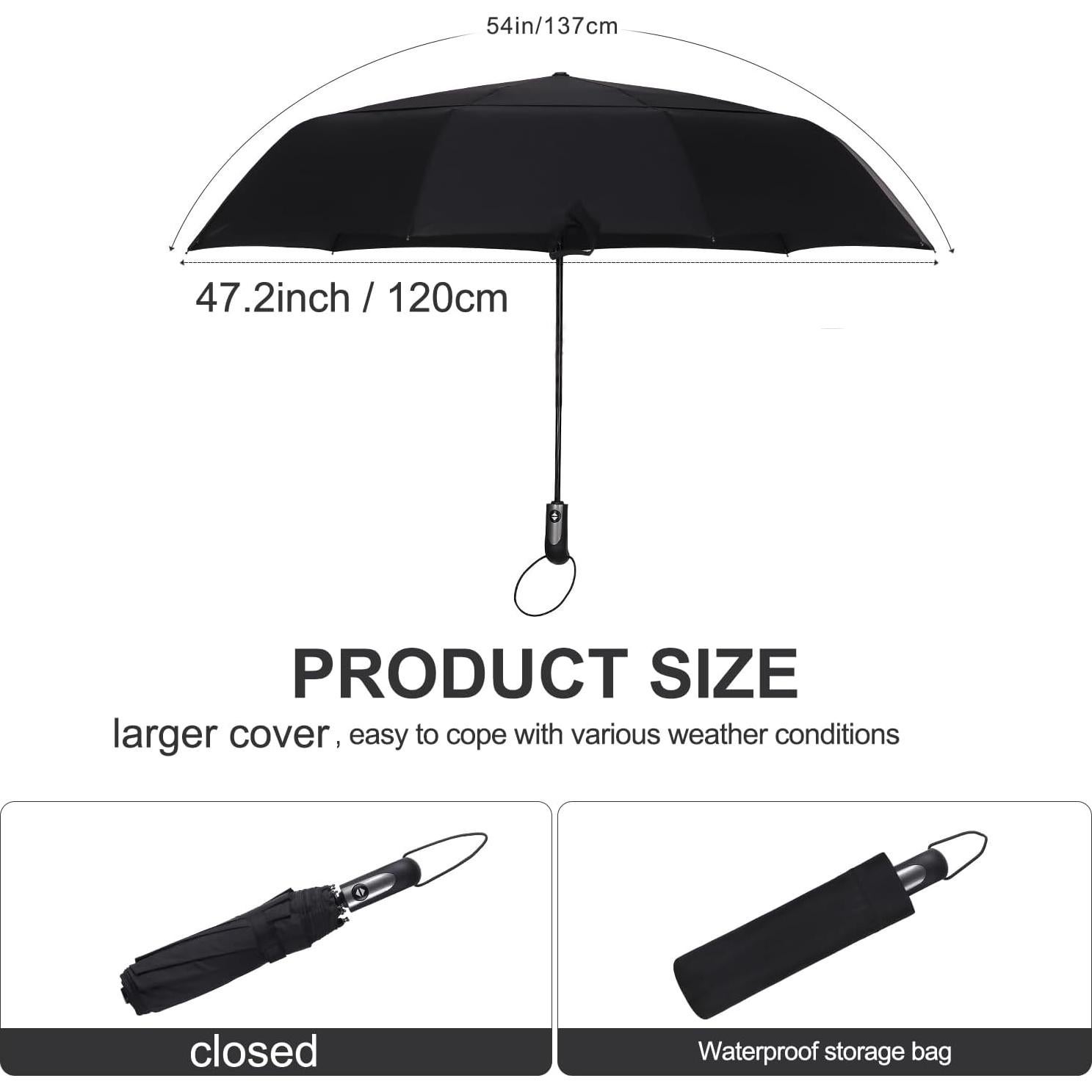 Paraguas Plegable Grande Doubwell 137 cm Auto Abre Cierra