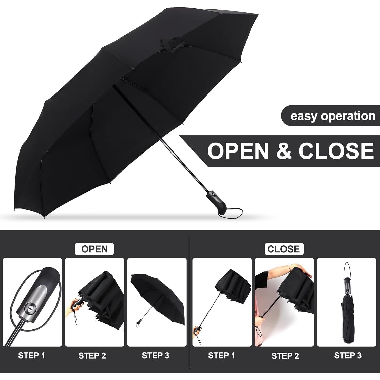 Paraguas Plegable Grande Doubwell 137 cm Auto Abre Cierra