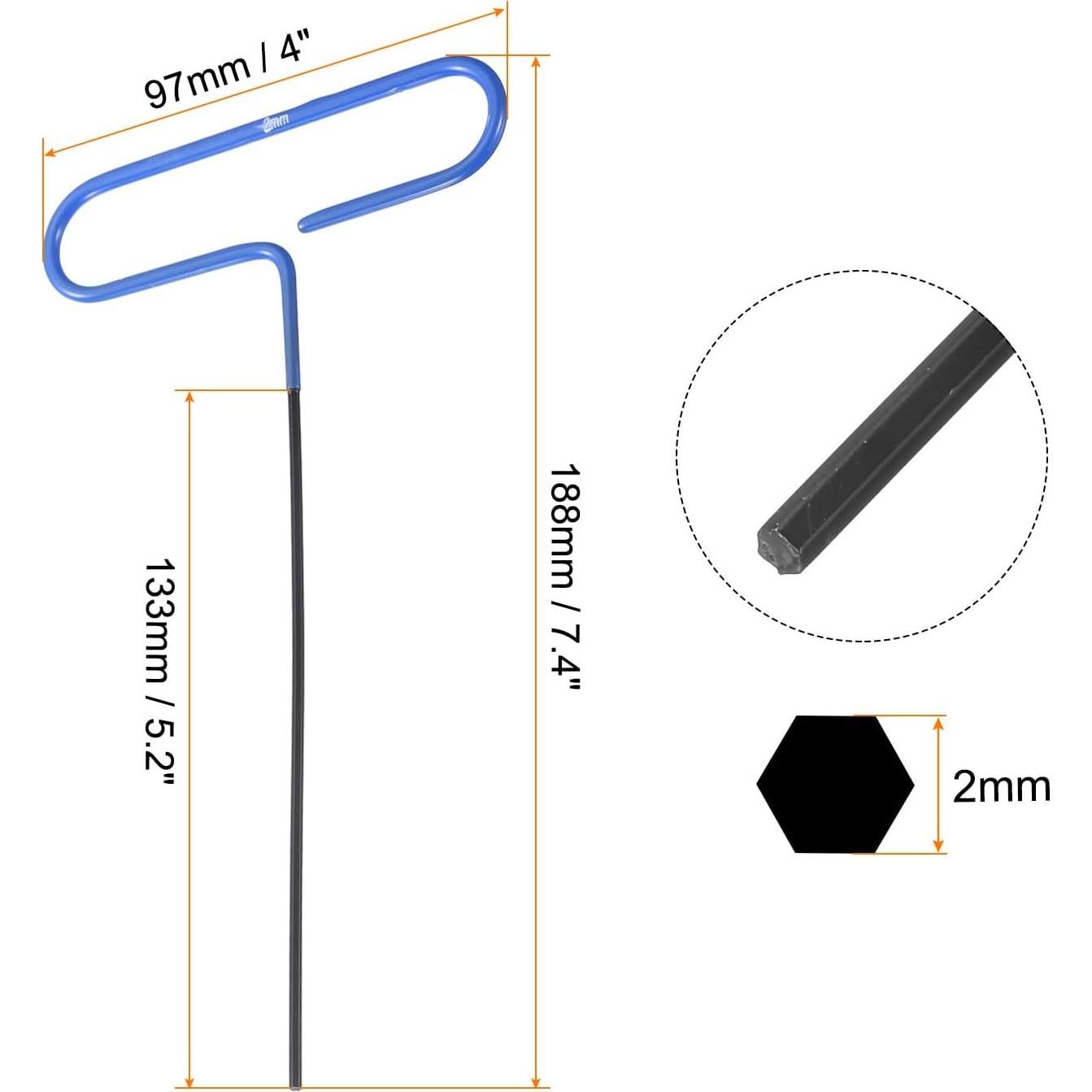 Llave Hexagonal T HARFINGTON 2mm Larga con Agarre Ergonómico