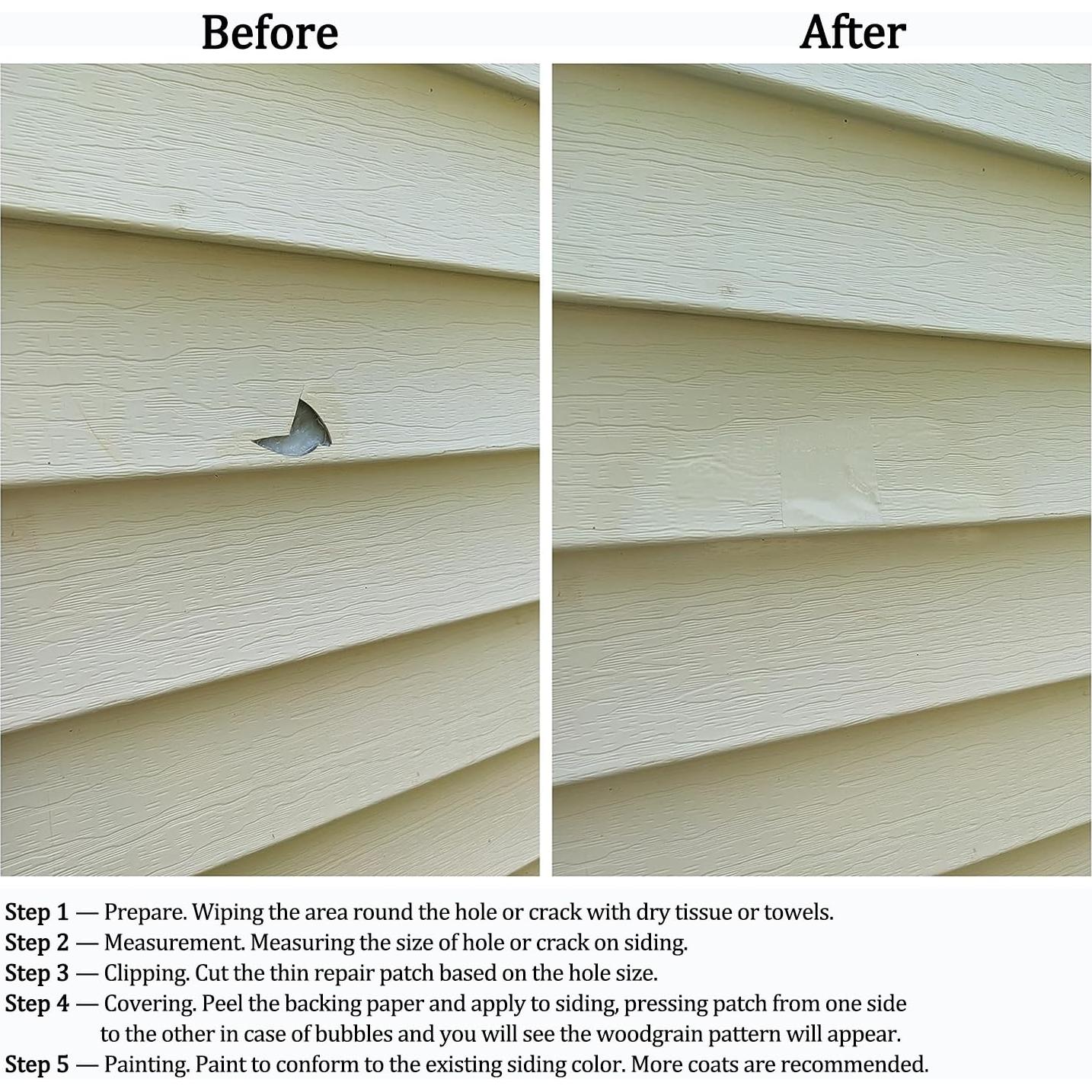 Kit de Reparación de Revestimiento de Vinilo FAILUN 6 Pcs 16x12 cm