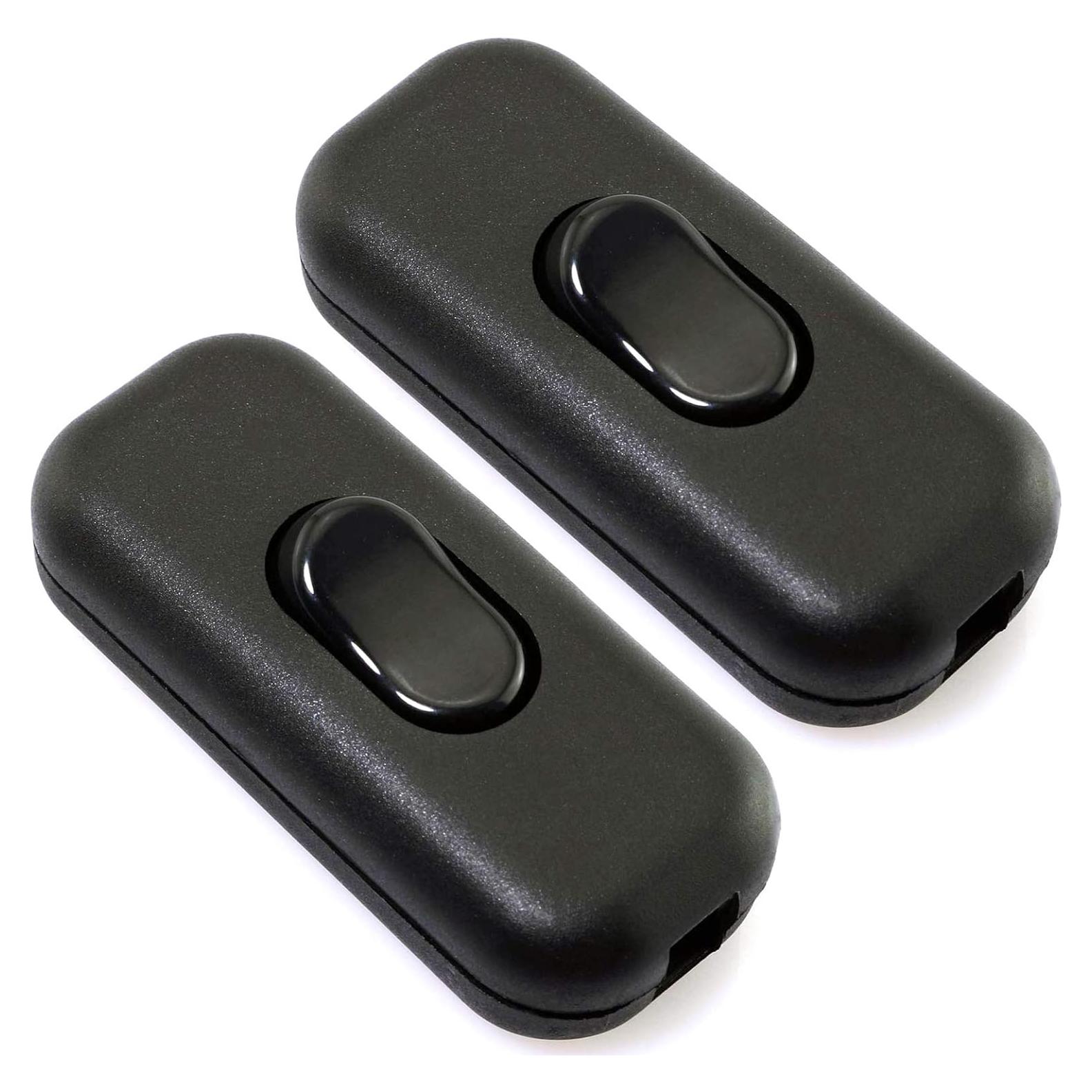 Interruptor en línea PLUSPOE DPST 2-Pack Negro 250V 10A