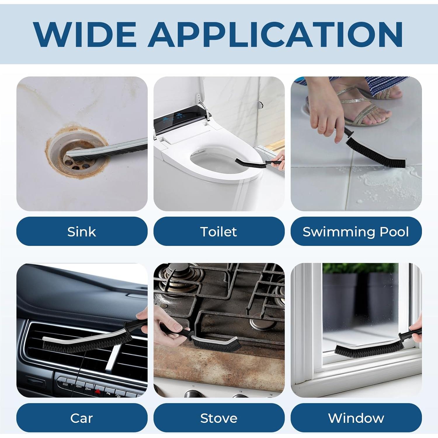 Cepillos de limpieza de ranuras CLEANGOR - 2 unidades, negro