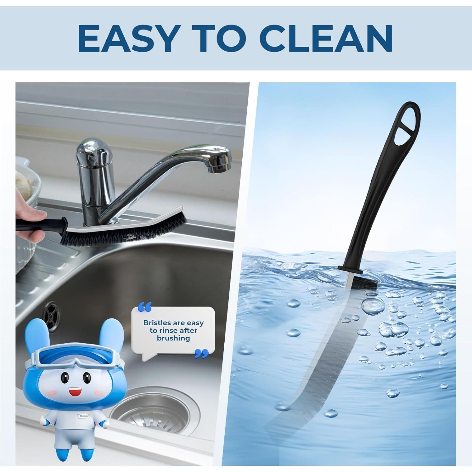 Cepillos de limpieza de ranuras CLEANGOR - 2 unidades, negro