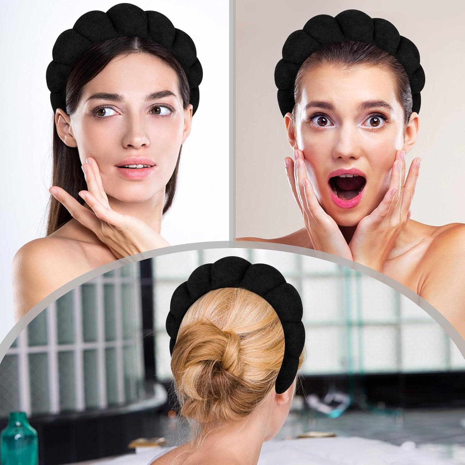 Diadema de Spa Araluky para Mujeres - Toalla y Esponja Negra