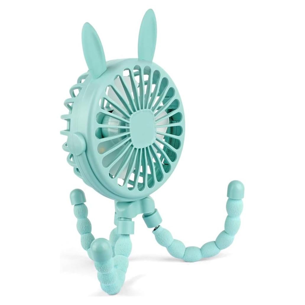 Ventilador de Cochecito Keweis con Trípode Flexible Azul