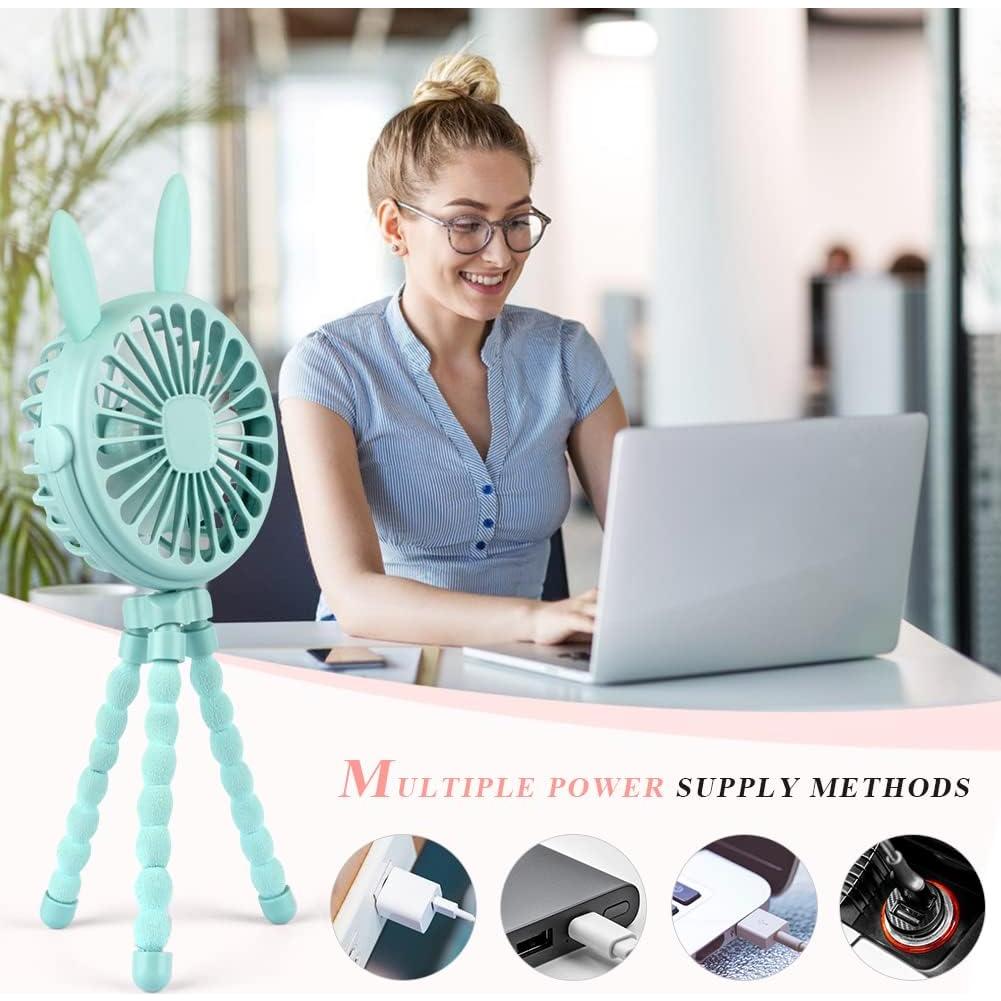 Ventilador de Cochecito Keweis con Trípode Flexible Azul