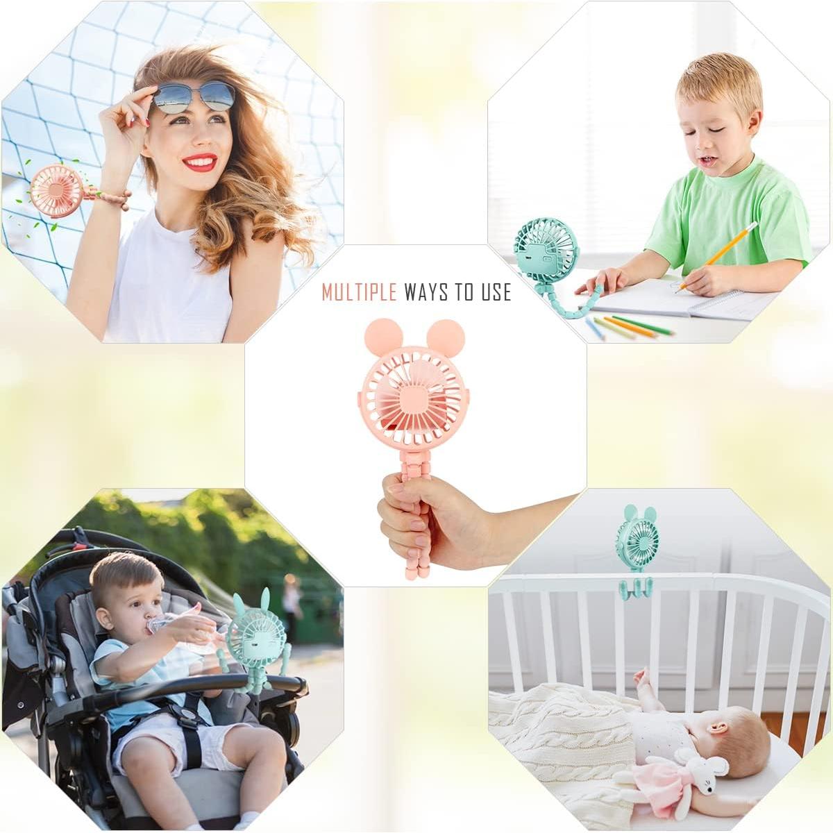 Ventilador de Cochecito Keweis con Trípode Flexible Azul