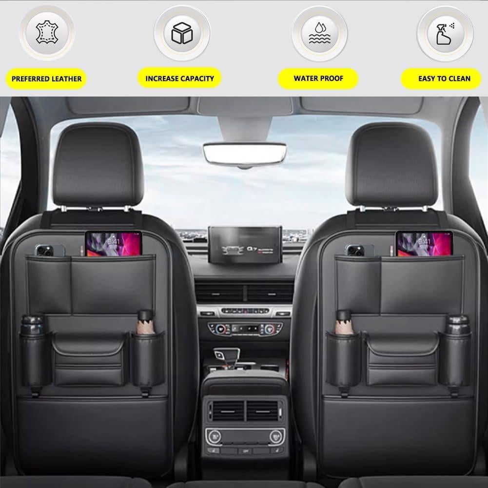 Organizador de Asiento Trasero Tumecos SND12 - Cuero Negro