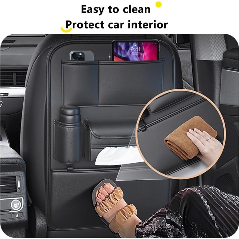 Organizador de Asiento Trasero Tumecos SND12 - Cuero Negro