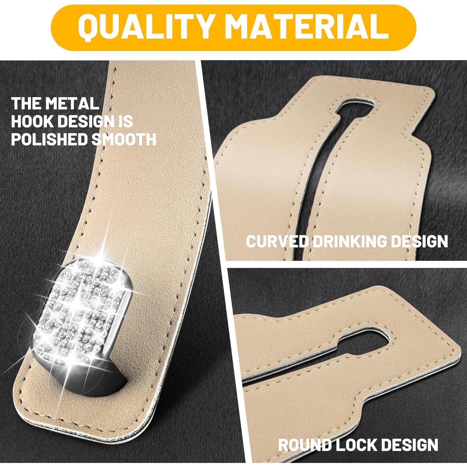 Ganchos para Reposacabezas de Coche Amelity Beige - 2 Piezas