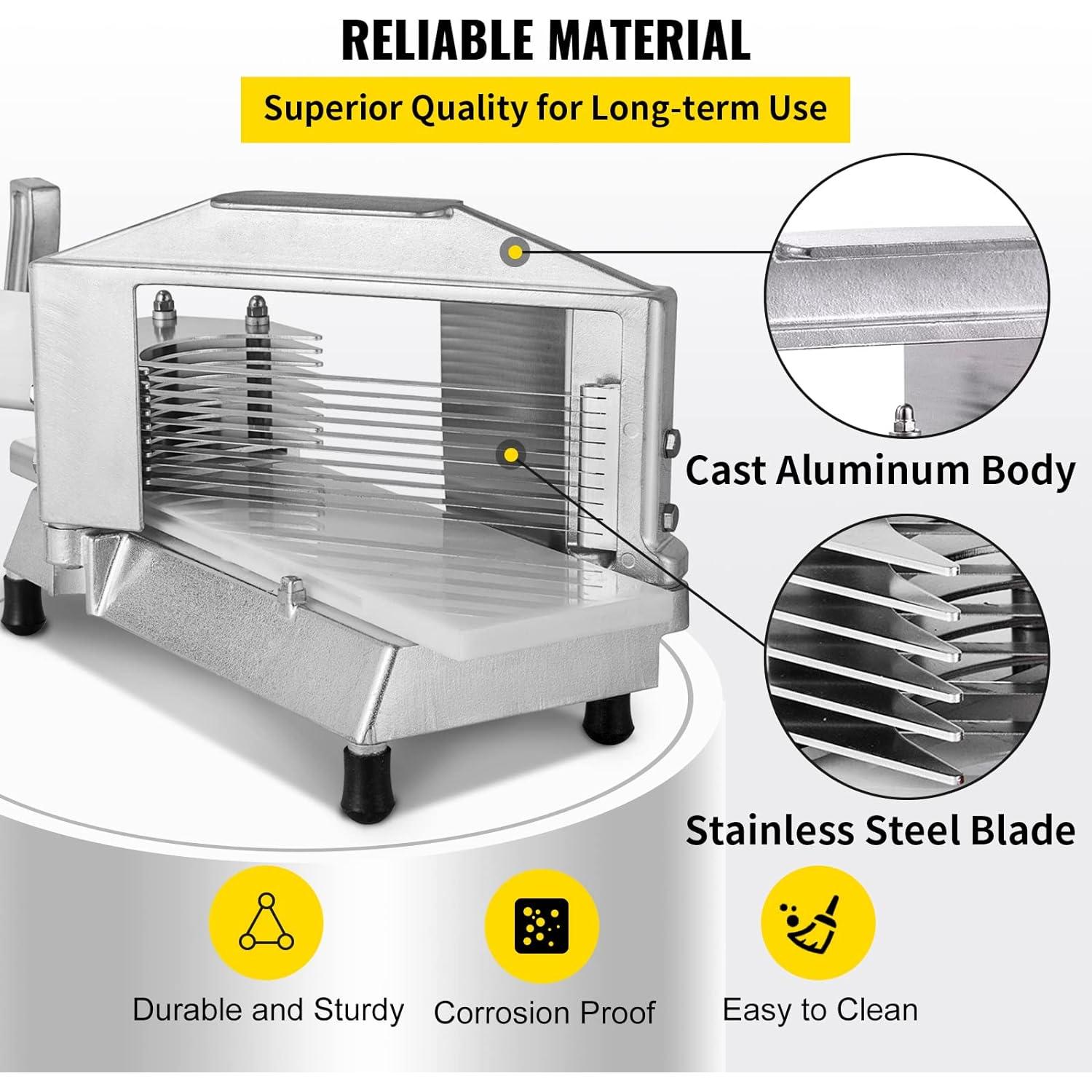 Cortador de Tomate Comercial Happybuy 1/4" con Tabla de Corte