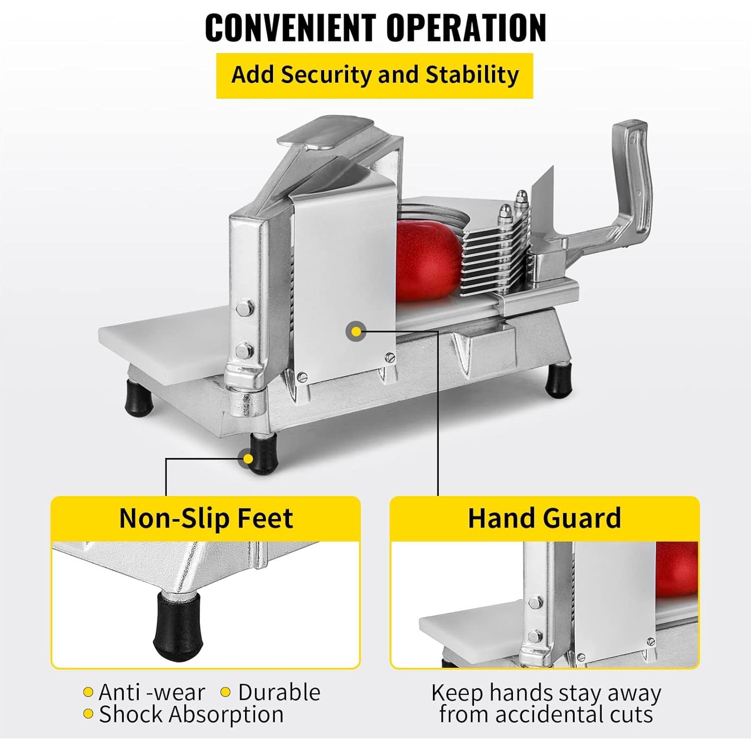 Cortador de Tomate Comercial Happybuy 1/4" con Tabla de Corte