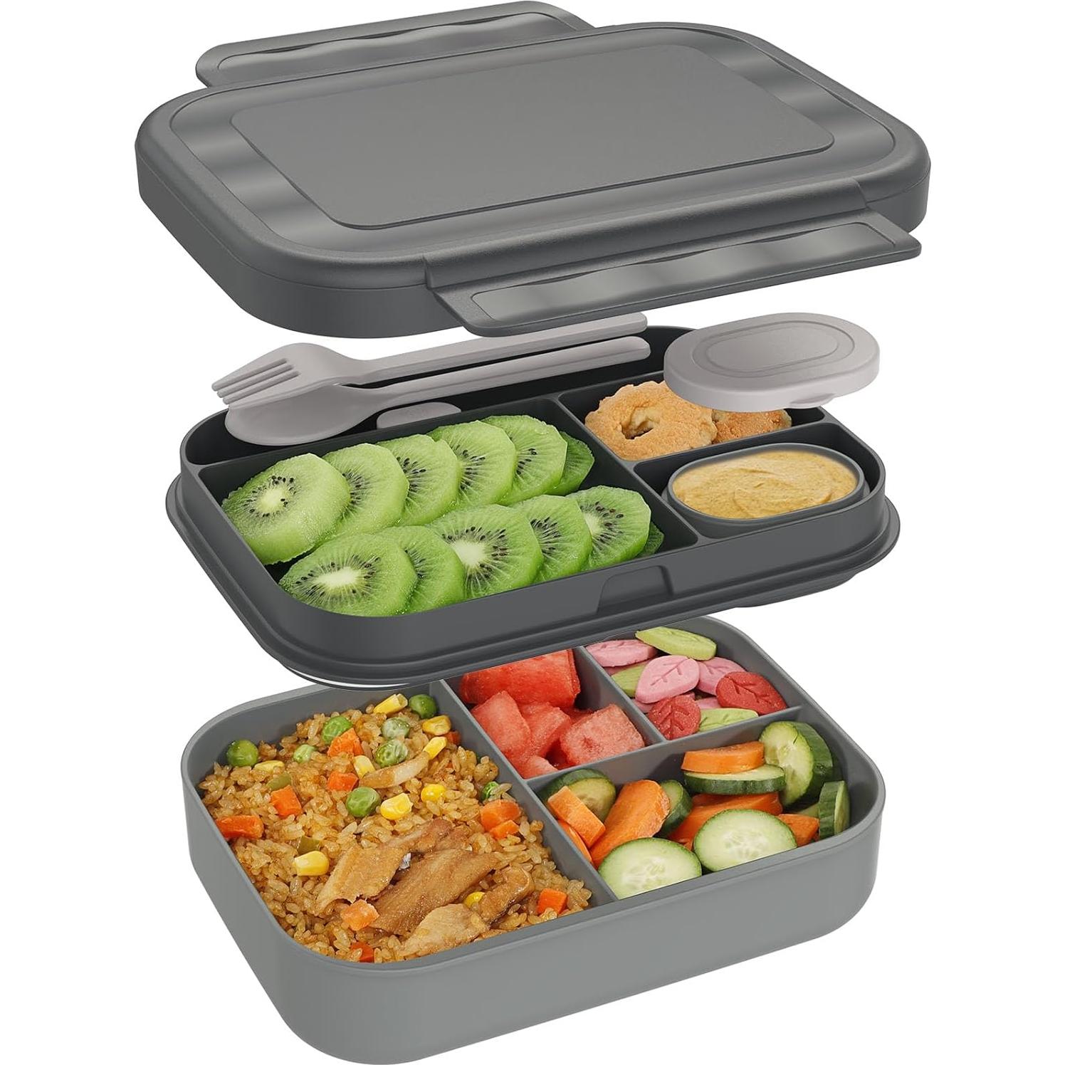 Caja de Almuerzo Bento Caperci 1.39L a Prueba de Fugas Negro