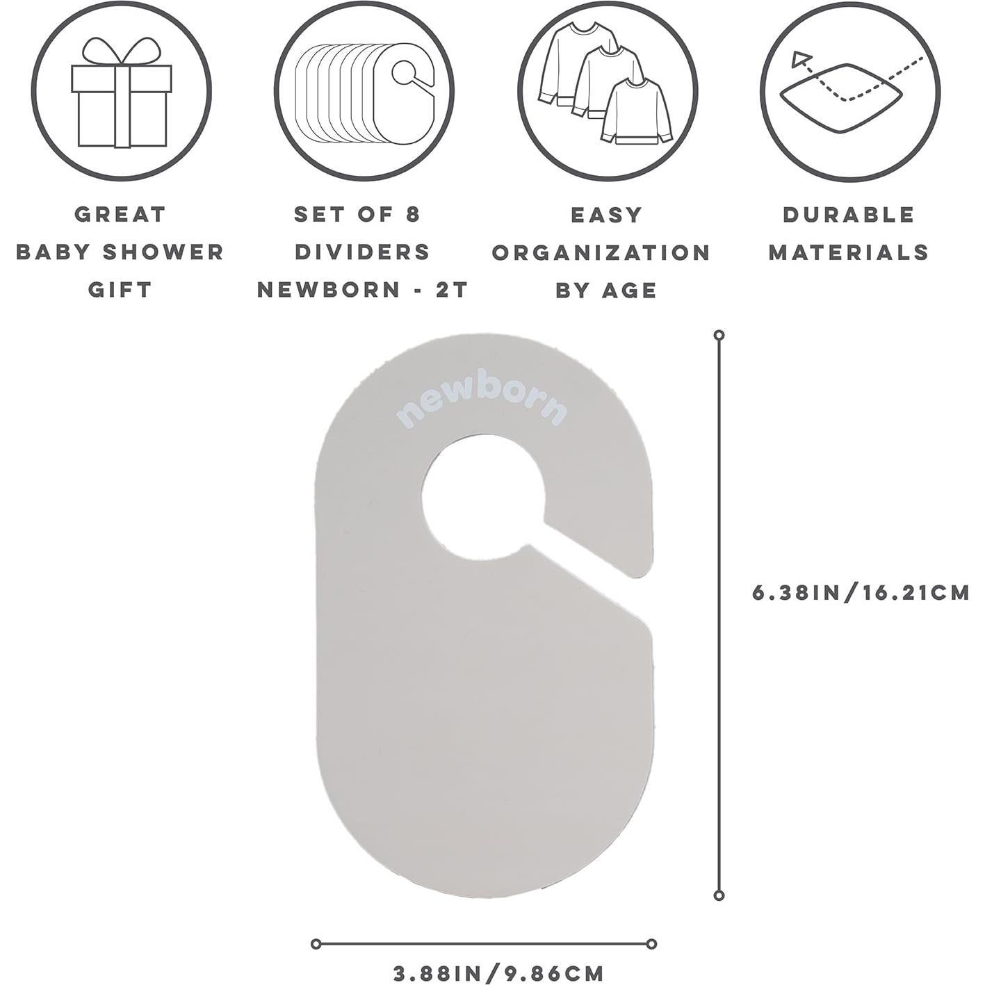 Juego de 8 Divisores de Armario 3 Sprouts - Organizador Bebés