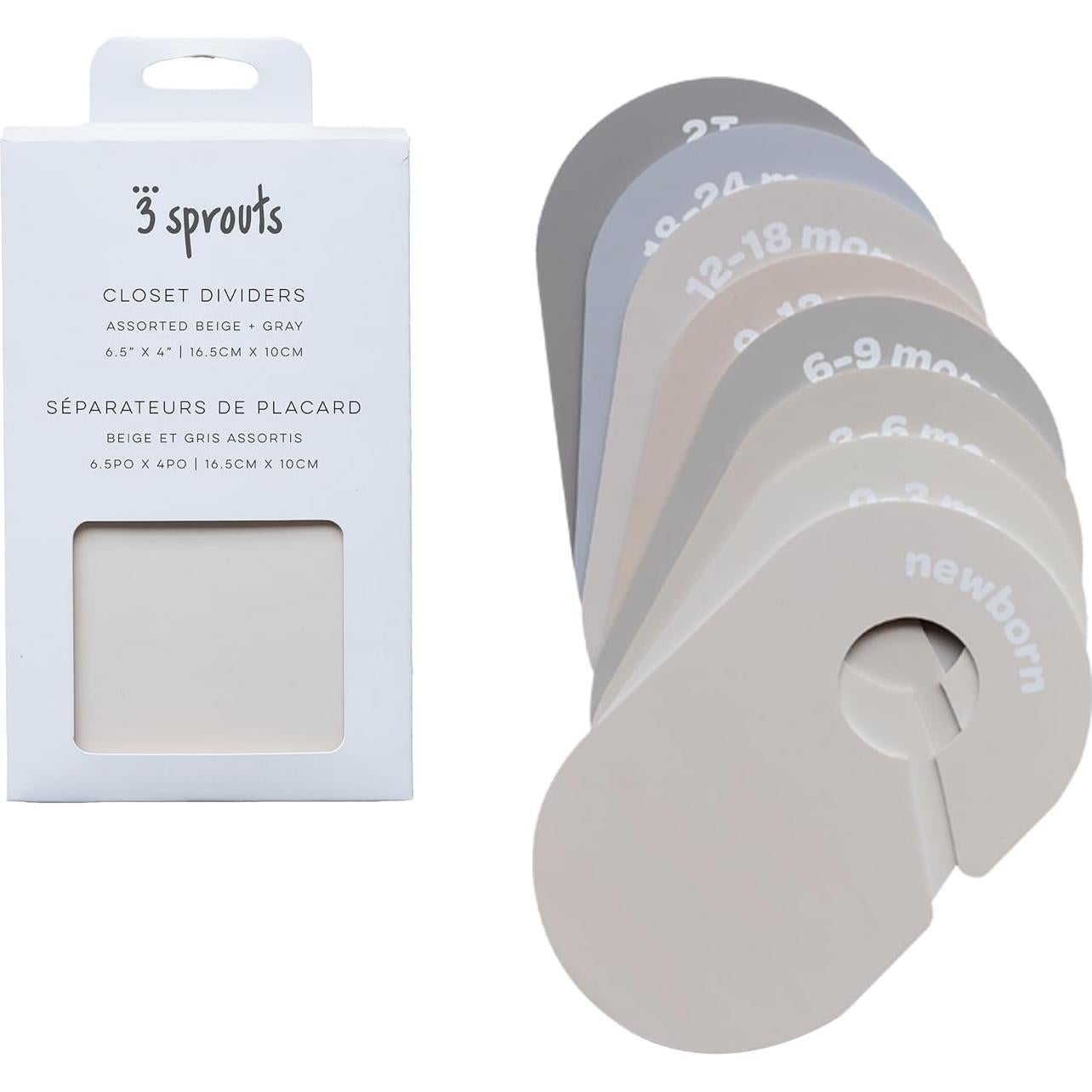 Juego de 8 Divisores de Armario 3 Sprouts - Organizador Bebés