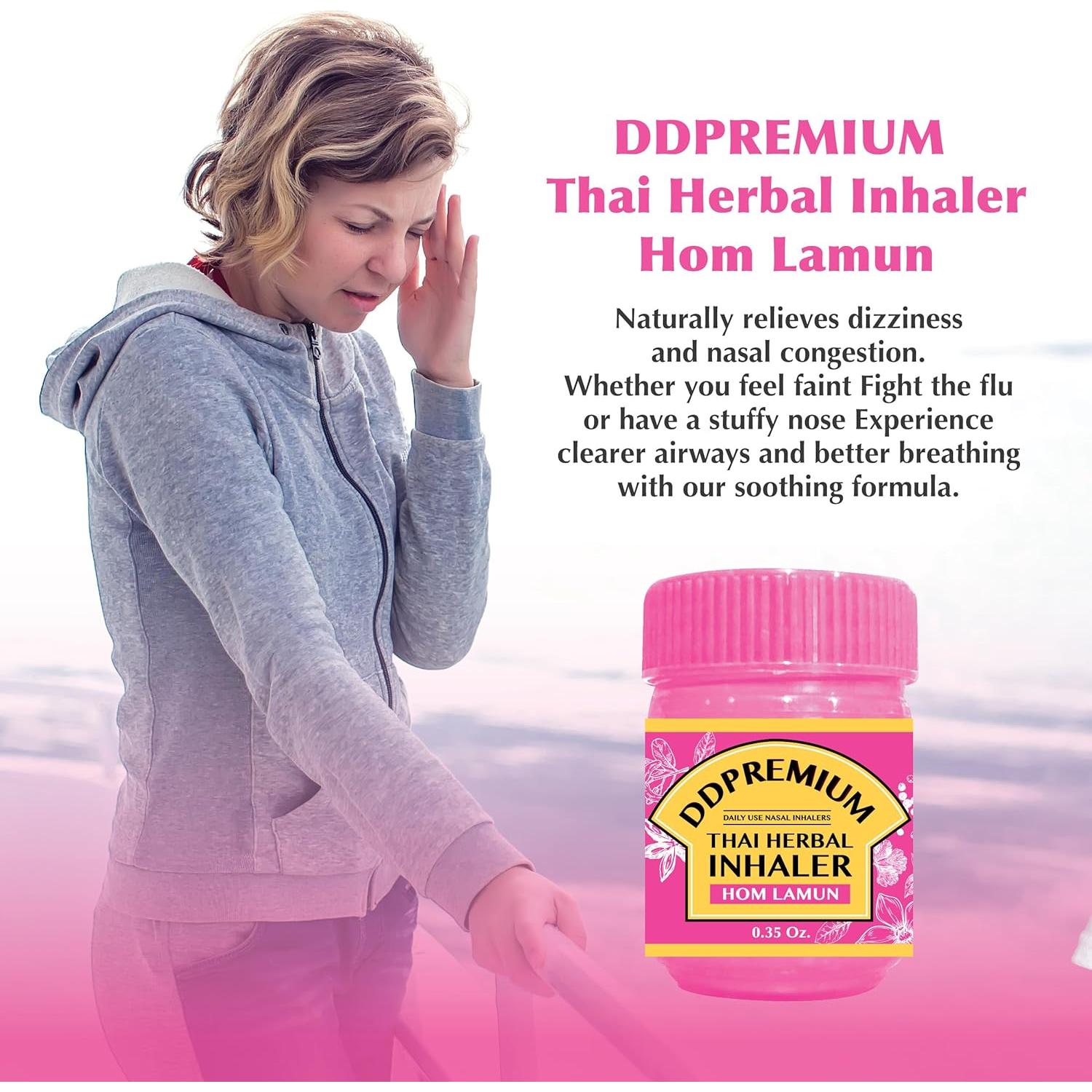 Inhalador Herbal Tailandés Yadom HOM LAMUN - 18g Natural