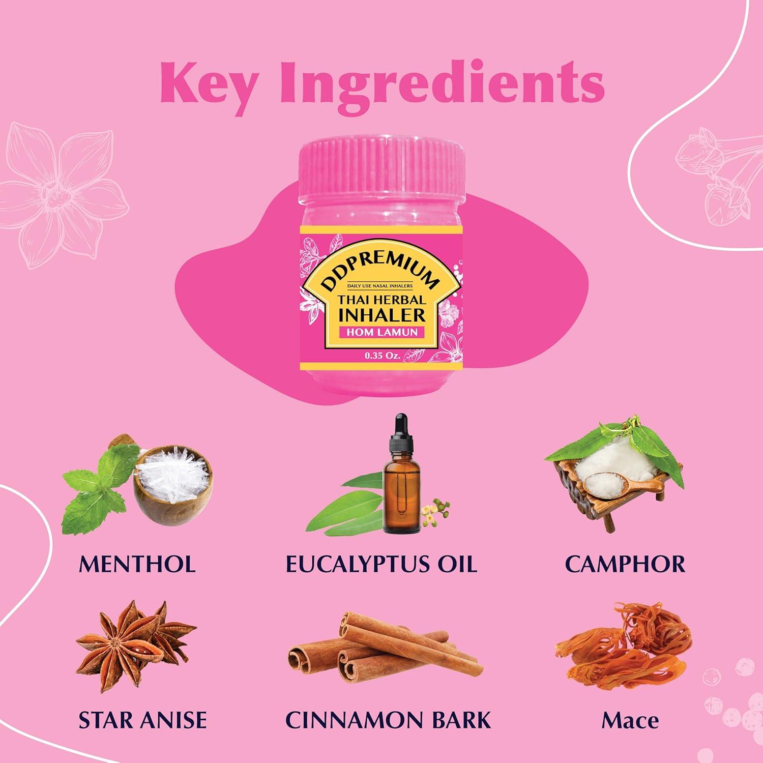 Inhalador Herbal Tailandés Yadom HOM LAMUN - 18g Natural