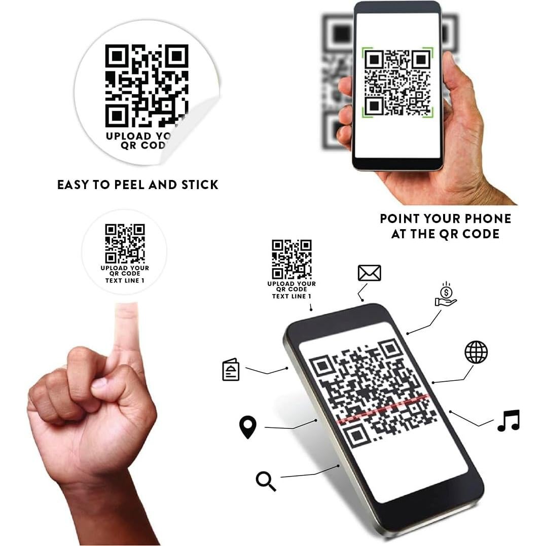 240 Etiquetas Personalizadas de Código QR Andaz Press 2 cm