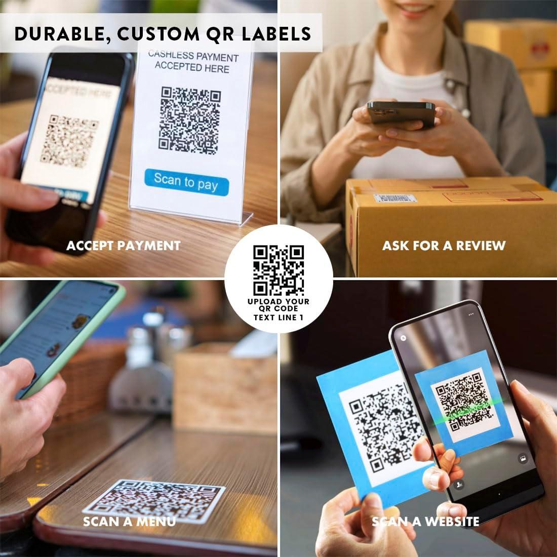 240 Etiquetas Personalizadas de Código QR Andaz Press 2 cm