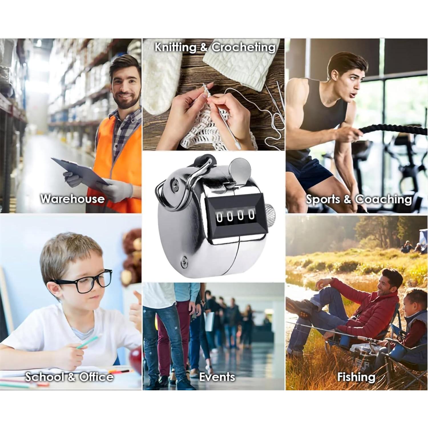 Contador Mecánico PHONEX - Clicker Manual 4 Dígitos Acero Inoxidable