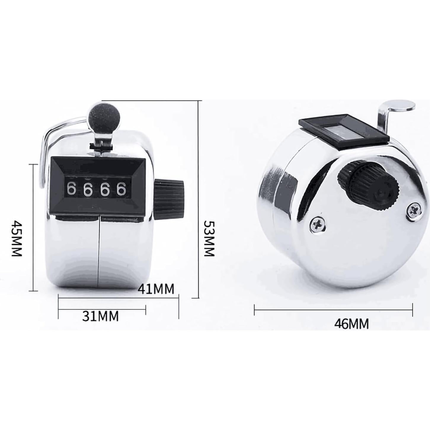 Contador Mecánico PHONEX - Clicker Manual 4 Dígitos Acero Inoxidable