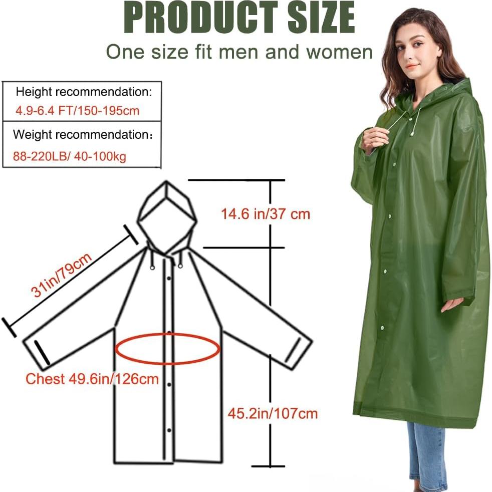 Chubasqueros Reutilizables EVA 2 Pack - Ponchos de Lluvia Unisex