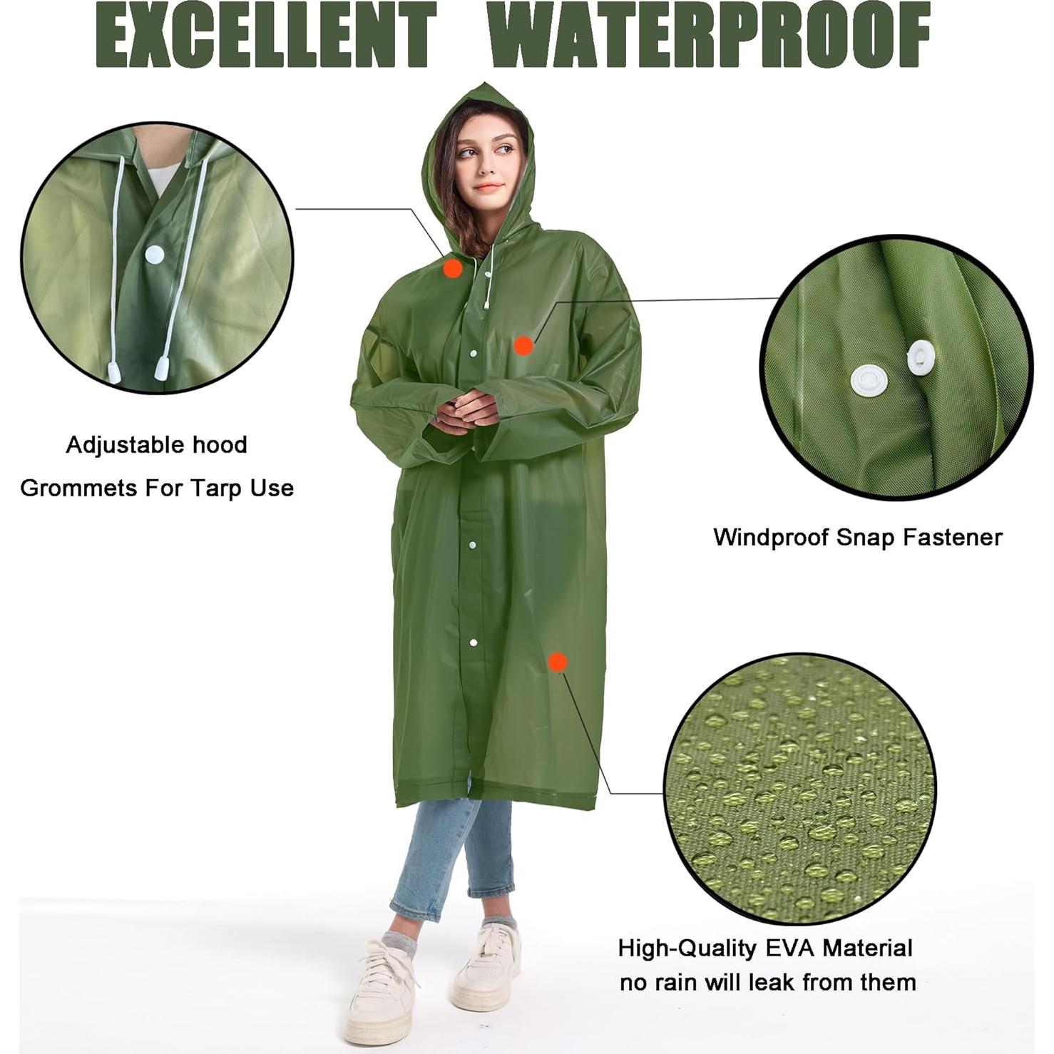 Chubasqueros Reutilizables EVA 2 Pack - Ponchos de Lluvia Unisex
