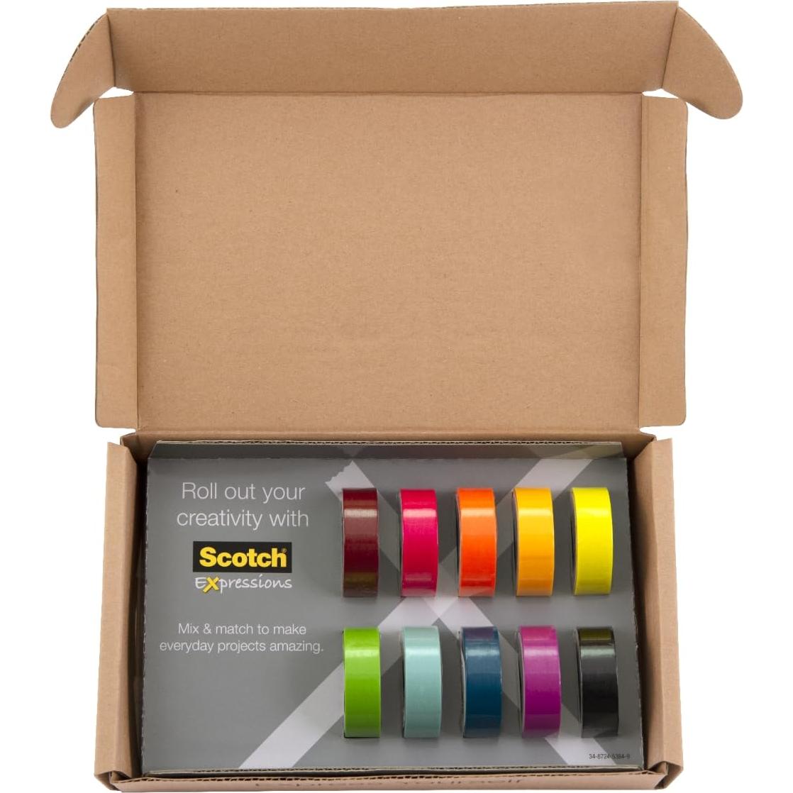 Cinta Washi Scotch 10 Rollos 25.7x15.6cm Manualidades