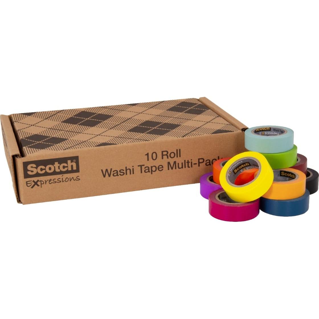 Cinta Washi Scotch 10 Rollos 25.7x15.6cm Manualidades